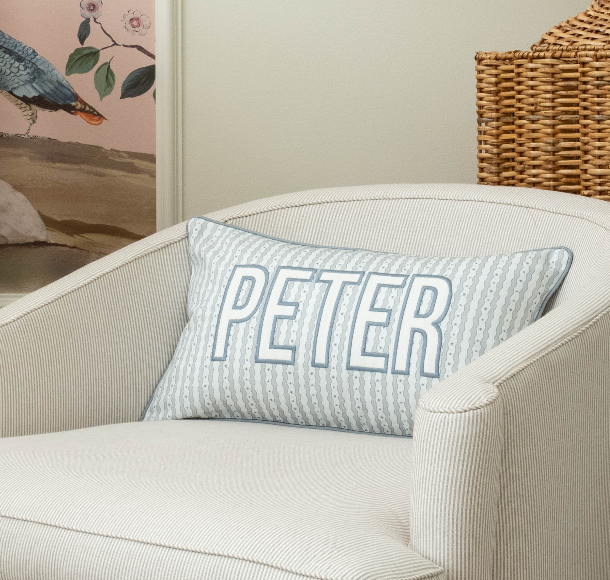 Harbor Blue Waverly Stripe x White x Harbor Blue