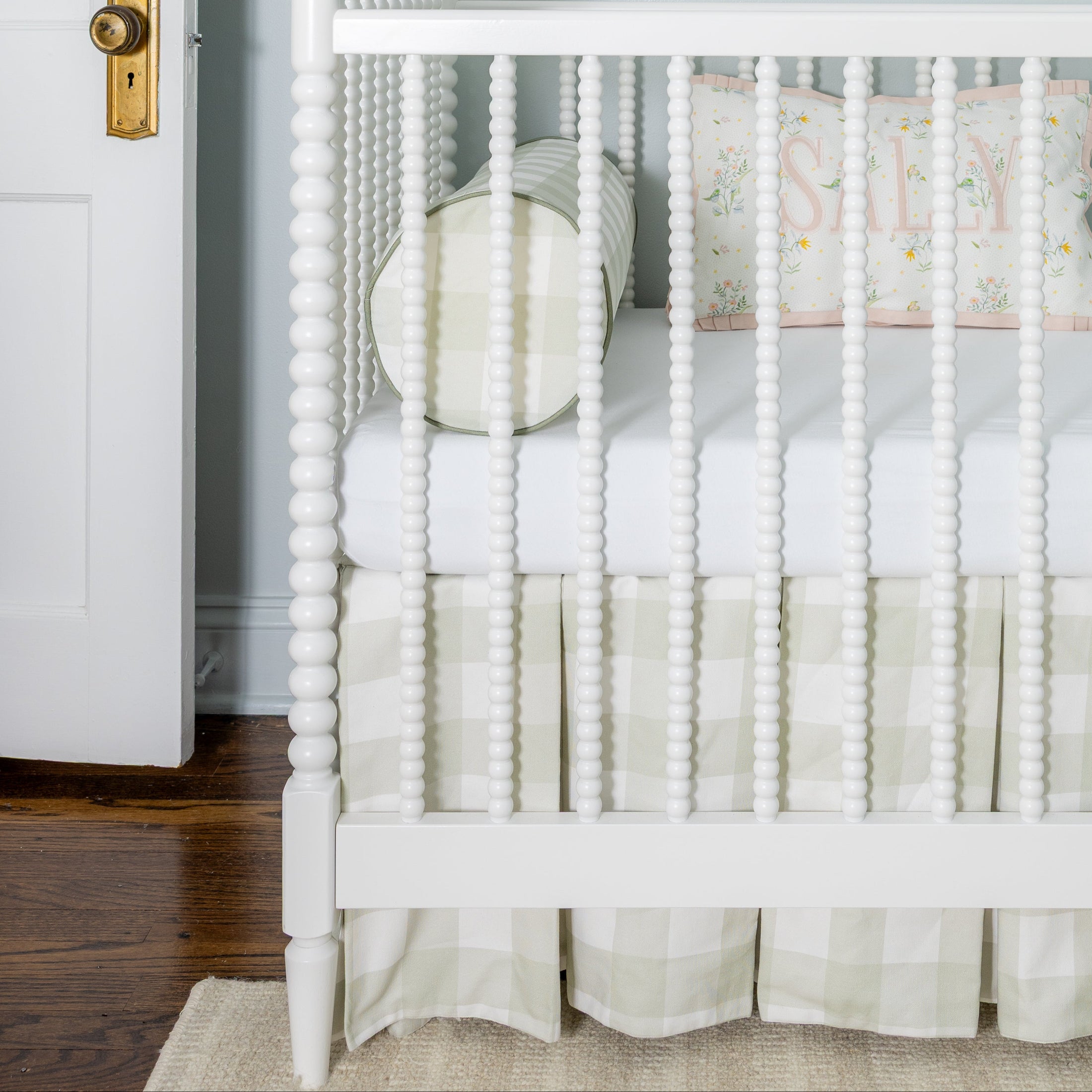 Pleated Check Crib Skirt