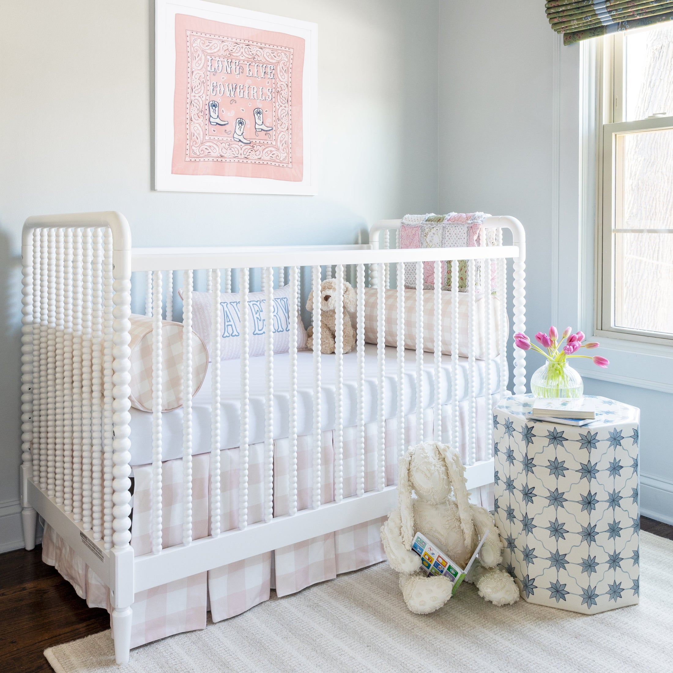 Pleated Check Crib Skirt