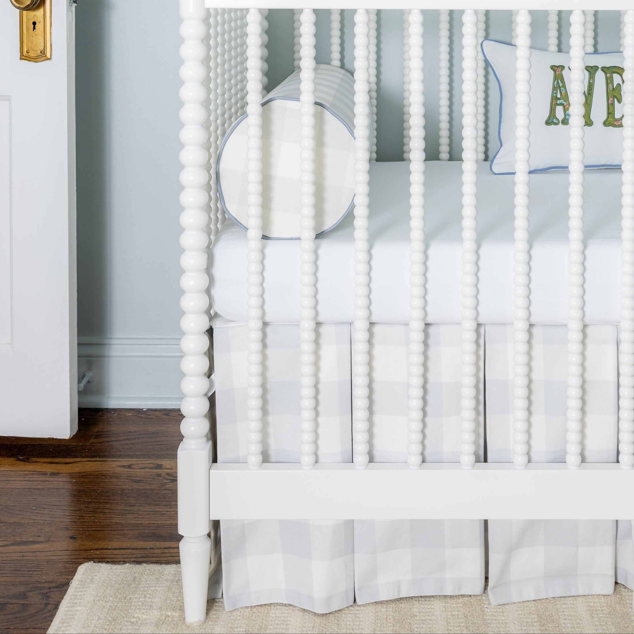Pleated Check Crib Skirt