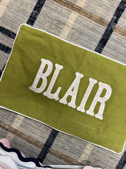 Blair — Green & Pink Gingham sample sale pillow cover