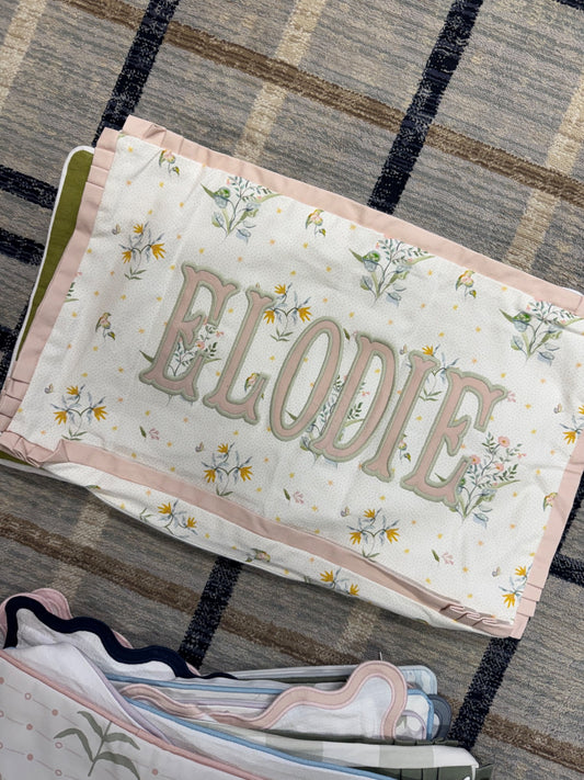 Elodie — Floral & Pink Pleat sample sale pillow cover