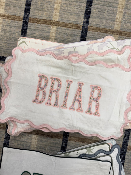 Briar — Pink Floral Scallop sample sale pillow cover