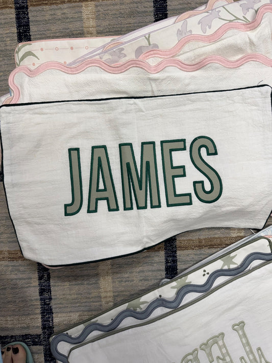 James — Green sample sale pillow cover