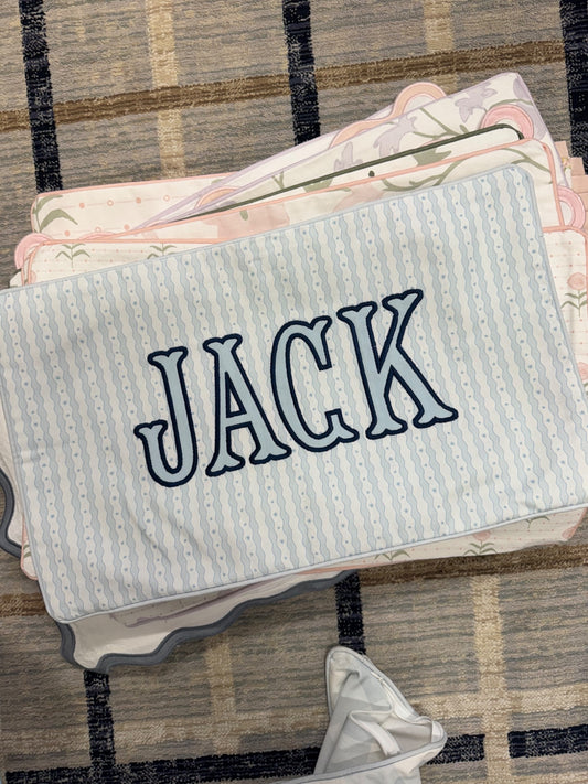 Jack — Blue Stripe sample sale pillow cover